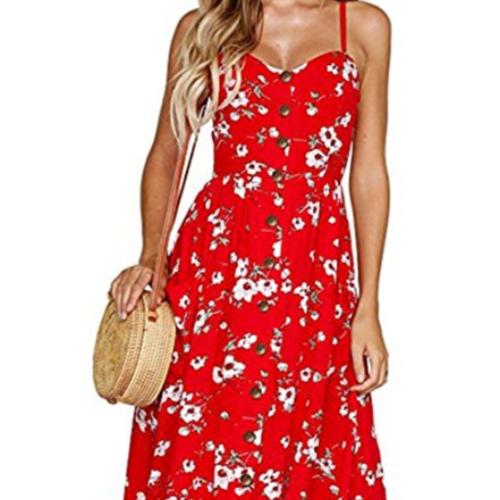 BUTTON UP FLORAL SUMMER DRESS
